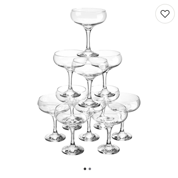 Other - Clear Coupe Champagne Glasses - Set of 11